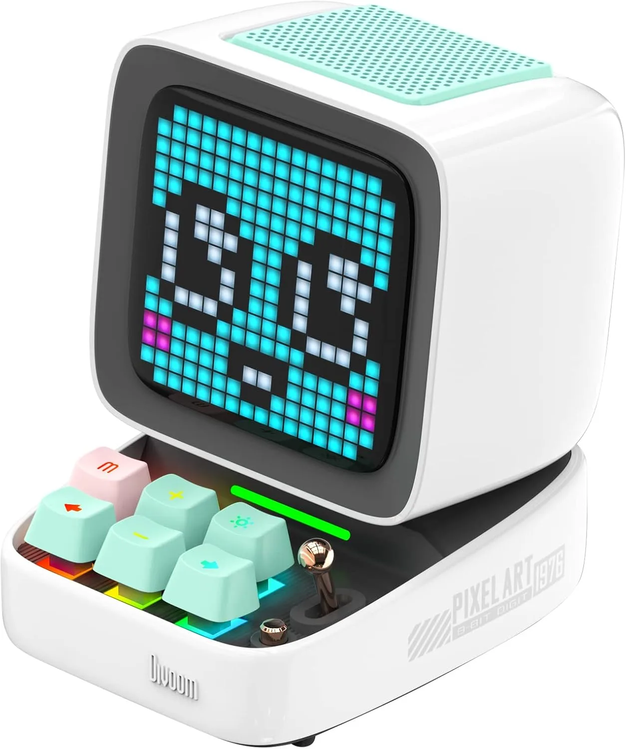 divoom Ditoo Multifunctional Pixel Art LED Tragbarer Bluetooth Lautsprecher, 256 Programmierbares LED Panel mit Party Licht, Smart Digital Tischuhr, Gaming Musikbox unterstützt TF Karte & Radio