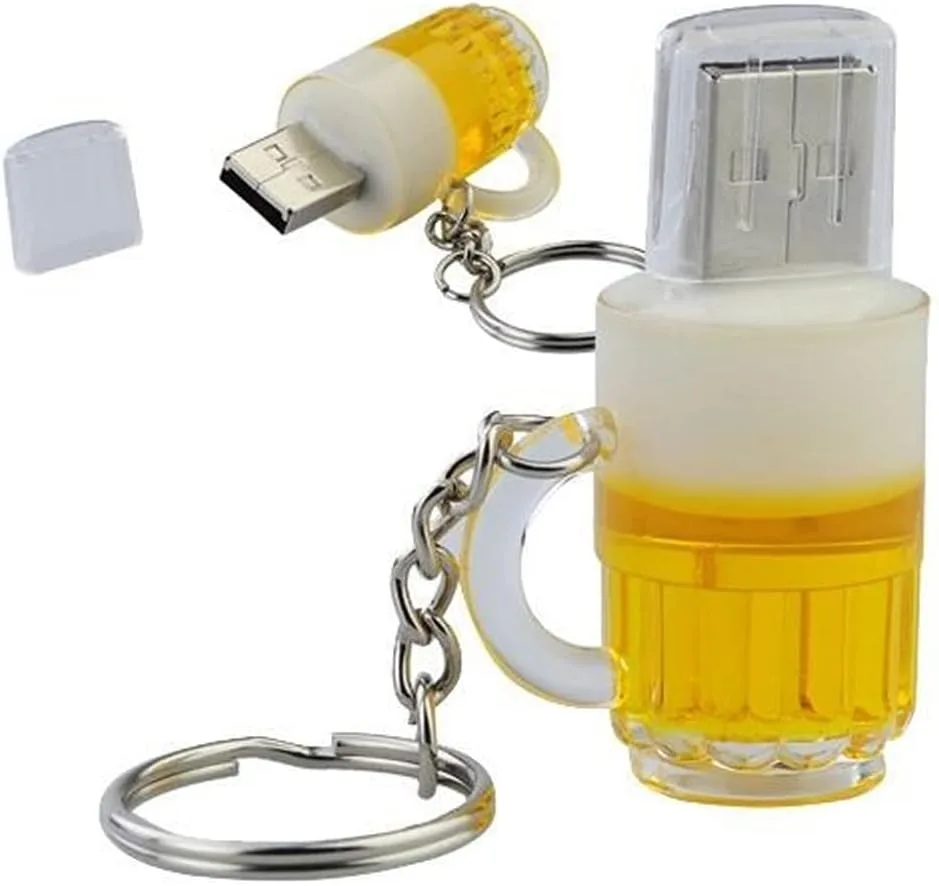Ulticool - Bier Glas 8 GB USB-Stick - Beer Glass Pen Drive Memory Stick Daten Speicher - Speicherstick - Weiß Gelb