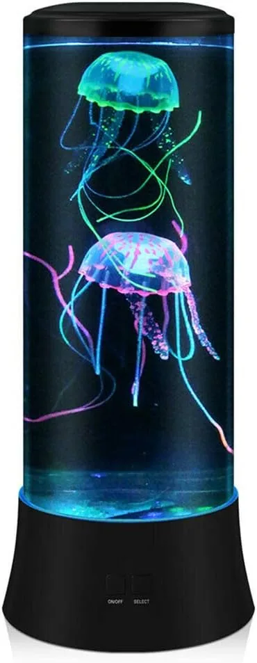 POYO Quallen Lampe, 38 cm LED lavalampe quallen mit Farbwechsel, 7 Farben Einstellung Stimmungslicht Dekoration für Zuhause Büro Dekoration Tolle Geschenke für Kinder