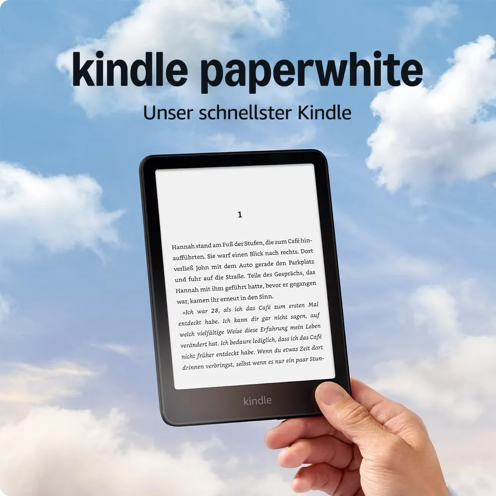 Amazon Kindle Paperwhite (16 GB) – Unser schnellster Kindle, mit neuem 7-Zoll-Display und wochenlanger Akkulaufzeit – ohne Werbung – schwarz
