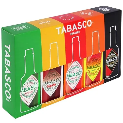 TABASCO Hot Sauce Set - Scharfe Soßen Geschenkset mit 5 verschiedenen Geschmacksrichtungen - Chili Sauce 100% natürliche Zutaten - Schärfe-Anfänger bis Schärfe-Liebhaber kommen auf ihren Geschmack!