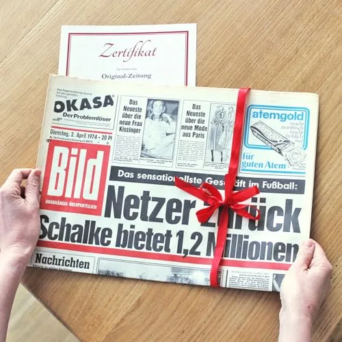 Geschenkidee zum 60. Geburtstag: Zeitung vom Tag der Geburt - historische Zeitung + Zertifikat