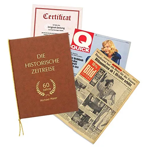 Zeitung vom Wunschdatum als Geschenkidee zum Jubiläum - historische Zeitung inkl. Mappe & Zertifikat mit Personalisierung