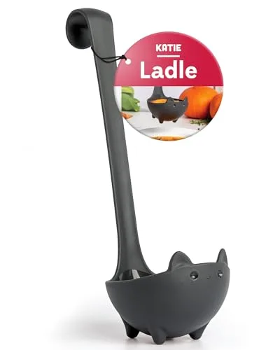OTOTO Katie Cat Suppenkelle –, Schwarze Katze, Gothic-Geschenk für Katzenliebhaber – Gruseliges Küchenzubehör, Lustige Geschenke