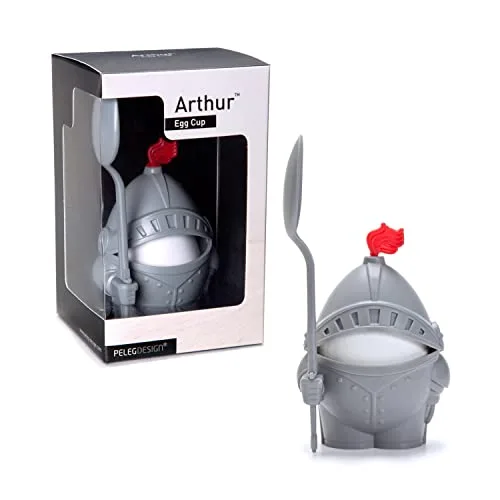 Ritter Arthur Eierbecher für Gekochtes Ei mit Löffelhalter