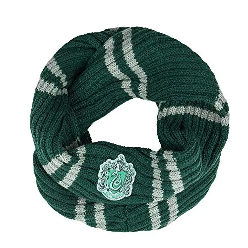 Cinereplicas - Harry Potter - Infinity Schal - Superweich - Licence -Offiziel lizensiert - Slytherin - 190 cm - Grün und Grau