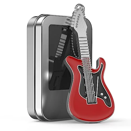 FEBNISCTE USB Stick 32GB Witzig Speicherstick Metall 32 GB Memory Stick Rote Gitarre USB 2.0 Flash Laufwerk Daten-Speicherung Lustige Pendrive mit Geschenkbox Geburtstagsgeschenk