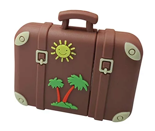 Ulticool - Koffer 16 GB USB Retro Vintage - Flash Pen Drive Travel Holiday Suitcase - Speicherstick - Original Einzigartig - Memory Stick Daten Aufbewahrung - Reisekoffer Reise - Braun Grün Gelb
