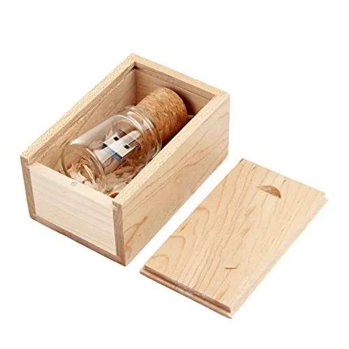 UFARID Driften Flasche USB3.0 Flash-Laufwerk Memory Stick Transparenter USB-Stick mit Holzkiste Werbegeschenke Für Computer, Car-Audio usw. (16GB)