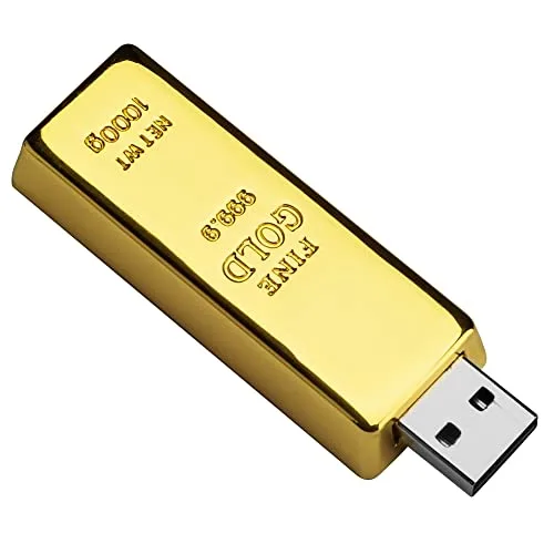 BorlterClamp 64GB USB-Stick in Goldbarrenform Neuartiges USB-Flash-Laufwerk Speicherstick für Externe Datenspeicher
