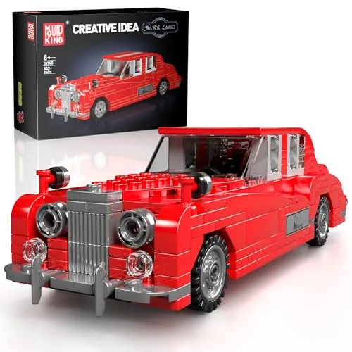Mould King 10145 Technik Oldtimer Klemmbausteine RR Vintage Auto Oldtimer Modellauto Bausteine Erwachsene Sammlerauto Bausätze für Fans Erwachsene(433 Teile)