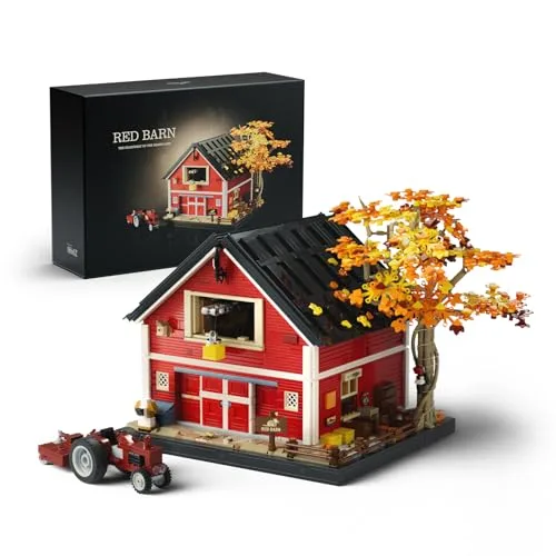 Nifeliz Red Barn Bauspielzeugsets für Erwachsene, Klemmbausteine Haus Modell im Vintage-Landhausstil zum Sammeln & Ausstellen, Architecture Geschenk (3,507 Teile, NF10314)