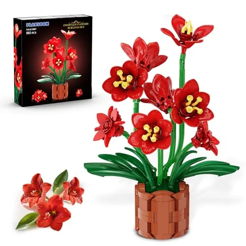 PLAXSOON Blumen Bonsai-Bauset, Botanical Kollektion Bausteine, Pflanze Heimdekoration Bauspielzeug, 503 Stück Blume Klemmbausteine Geburtstag Geschenk für Erwachsene Kinder Jungen Mädchen 12+
