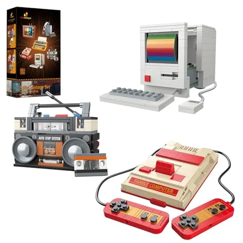 JMBricklayer Retro Haushaltsgeräte Bausteine Set, 20132 Vintage Computer Radio Spielkonsole Klemmbausteine, Haus Deko Bausatz, Retro Spielzeug für Erwachsene und Jungen