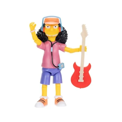 Die Simpsons - 12,7 cm große Otto-Actionfigur zum Sammeln, mit E-Gitarren-Zubehör, bewegliche Actionfigur