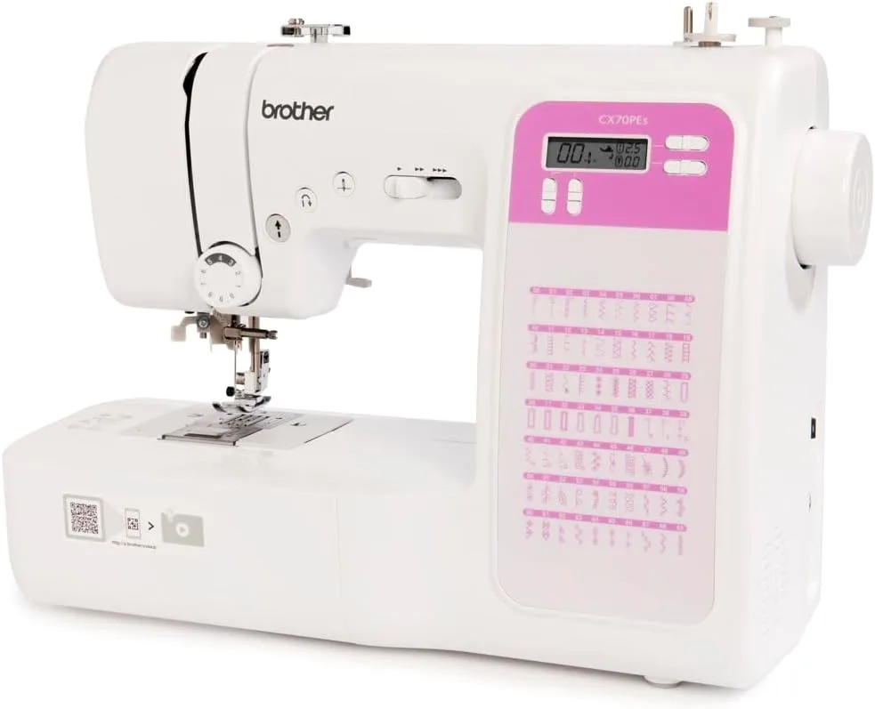Brother CX70PES Elektronische Nähmaschine mit 70 Stichen Nähen, Freiarm Computer-Nähmaschinen, Einfädelautomatik (Neues Modell), Weiß