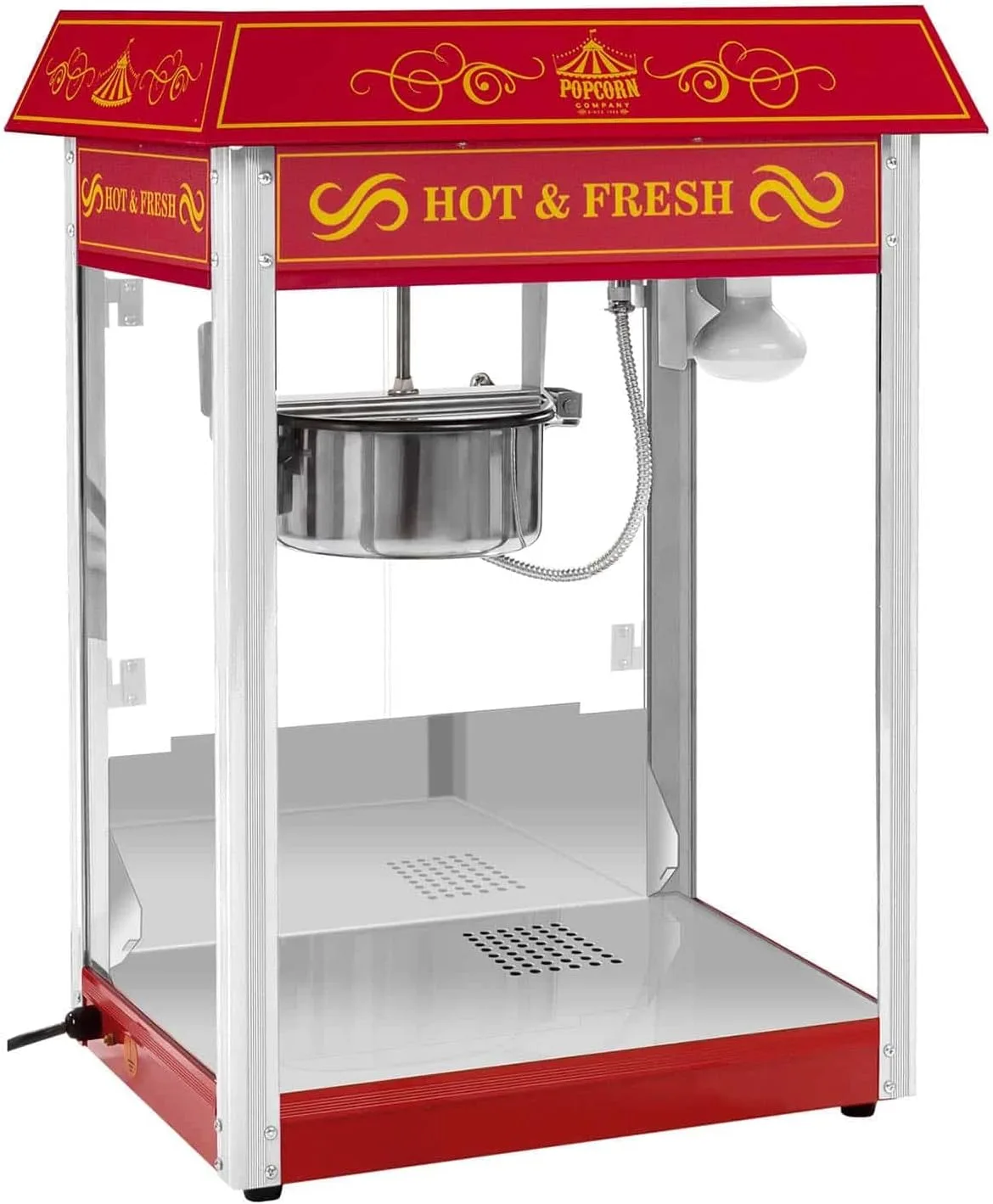 Royal Catering Popcornmaschine 1500 W 5 kg/h Popcorn Maker Retro Vintage Design Rot