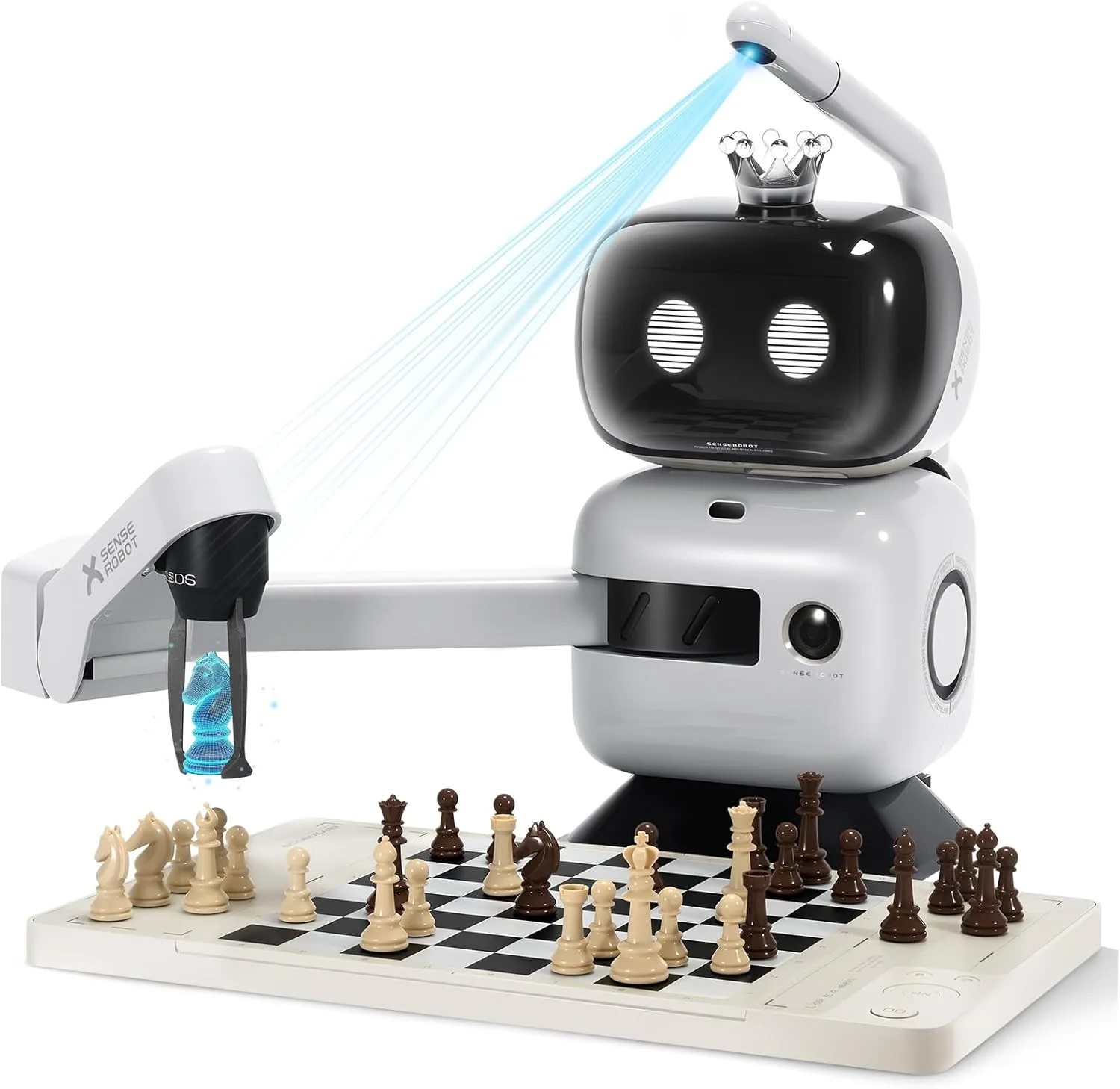Sense Robot Schachroboter mit KI & Roboterarm – 25 KI-Stufen, 1200+ Übungen, Endspieltrainer, Spielwiederholung, Sprach-Coaching, Lichess-Anbindung, App-Sync, Für alle Spielstärken