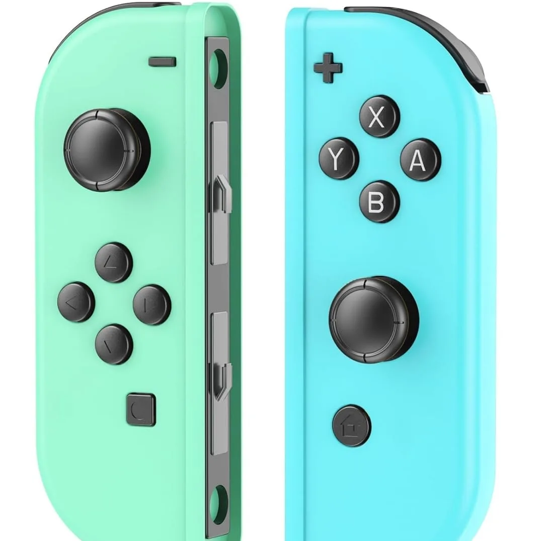 Mhwlhbx Ersatz L/R Switch Controller mit Switch/Lite/OLED-Konsole, Wireless Switch joycons unterstützt Dual Vibration, 6-Achs-Gyro, Wecken, Bewegungssteuerungen, Screenshot-Green