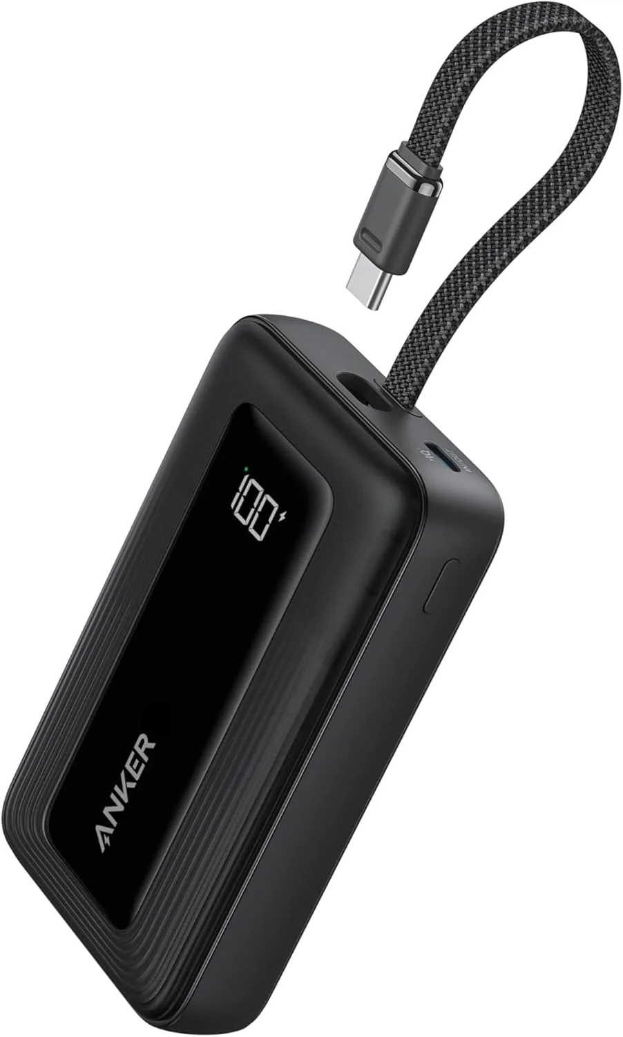 Anker Powerbank 20.000mAh 30W mit integriertem USB-C Kabel, High-Speed portables Ladegerät, 1 USB-C, 1 USB-A, Akkupack für iPhone 17/17 Pro/17 Pro Max/Air/16/15, MacBook, Galaxy und mehr