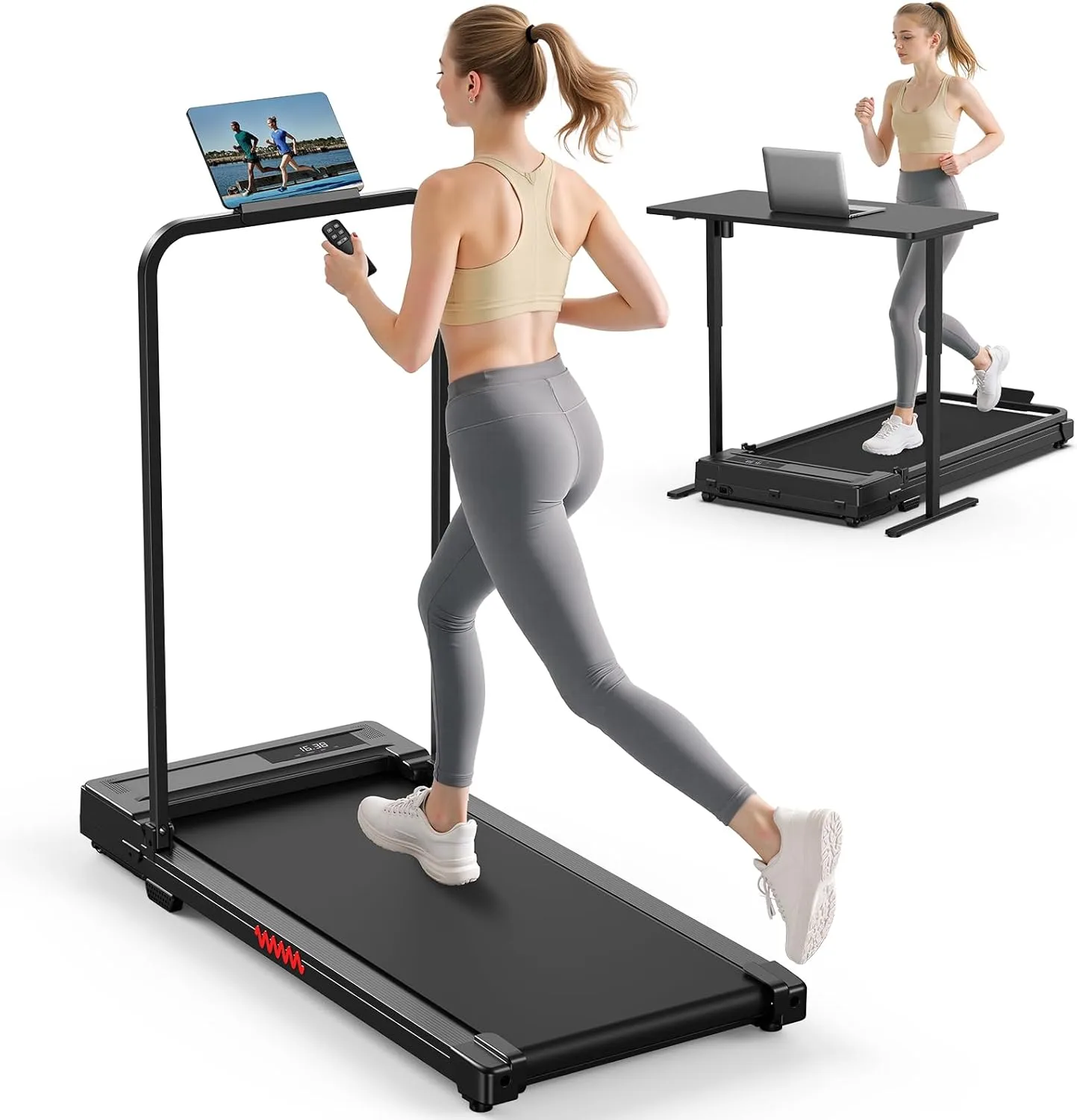 Laufband für Zuhause Walking Pad Klappbar - Home Schreibtisch Laufpad Faltbares Foldable Treadmill Leise Klappbares Laufbänder Mini Kleines Under Desk Office Running Machine Klappbare Treadmills 6km/h