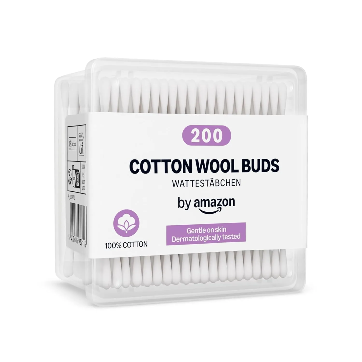 by Amazon Wattestäbchen, 100% Baumwolle, 200 Stück