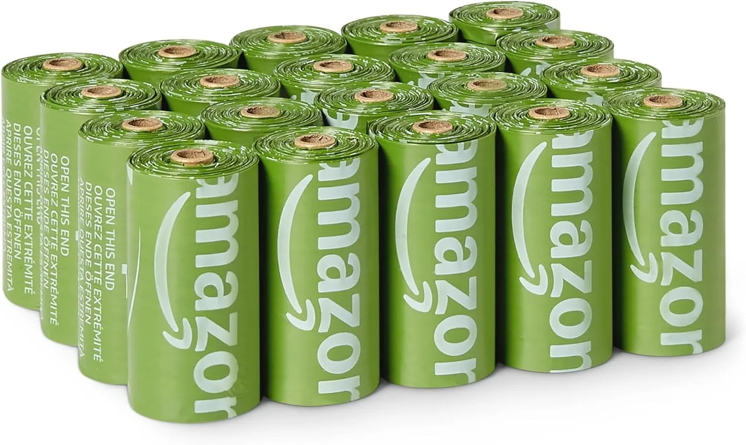 Amazon Basics Hundekotbeutel aus recyceltem Material ohne Spender, geruchsneutral, 300 Beutel (20 Packungen à 15 Beutel)