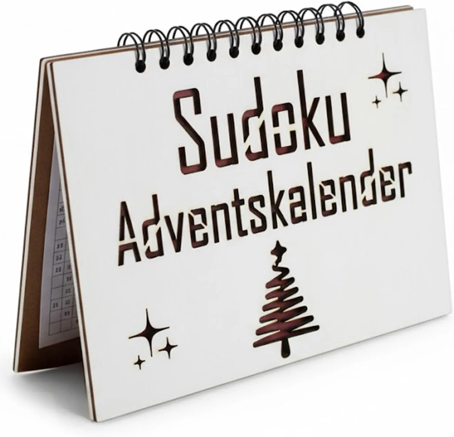 Adventskalender mit Sudoku – 24 Tage Rätselspaß | Tischkalender mit Holzcover zum Aufstellen | 3 Sudokus pro Tag in verschiedenen Schwierigkeitsstufen (Sudoku)