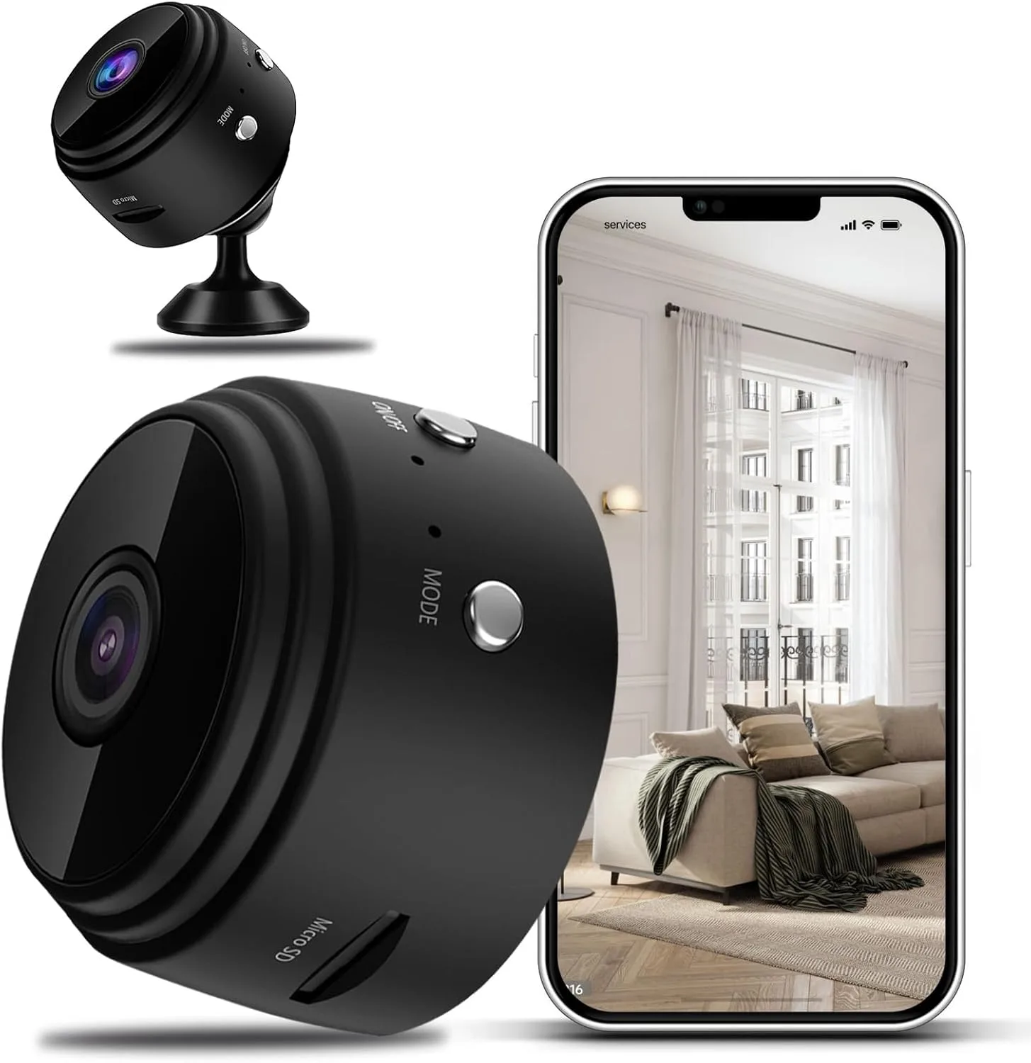 Deedlite Vista Focus Kamera- Vivocam Magnetic Mini Sicherheitskamera - WLAN HD-Streaming | Plug-and-Play | Intelligente Audio​