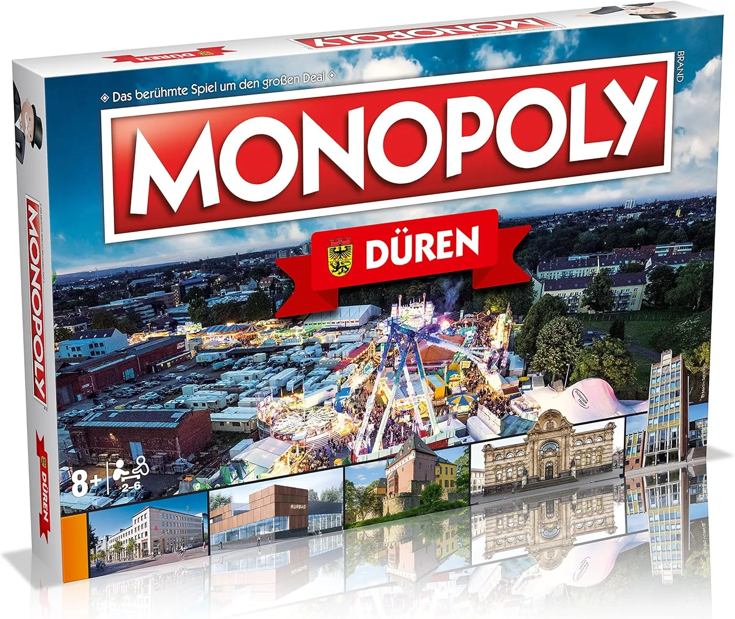 Winning Moves Monopoly Düren Edition - Monopoly Städte-Edition - Familienspiele Strategie Brettspiele Düren - 2+ Spieler ab 8+ Jahren - Deutsch