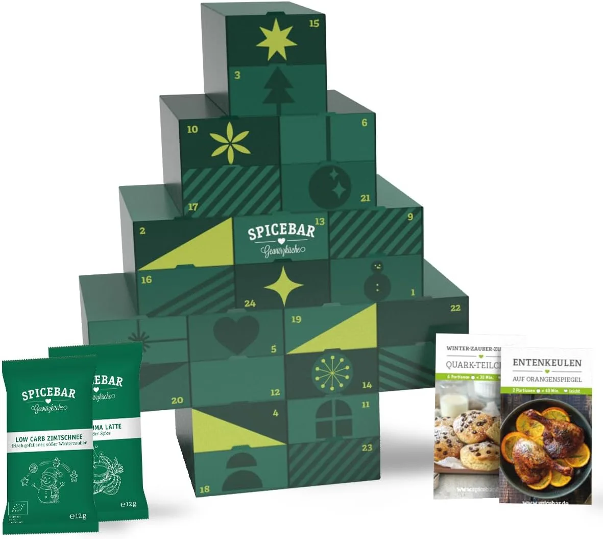 Spicebar Bio Adventskalender | 24 BIO-Gewürze | Kochfreude für Männer und Frauen | ideal als Geschenk