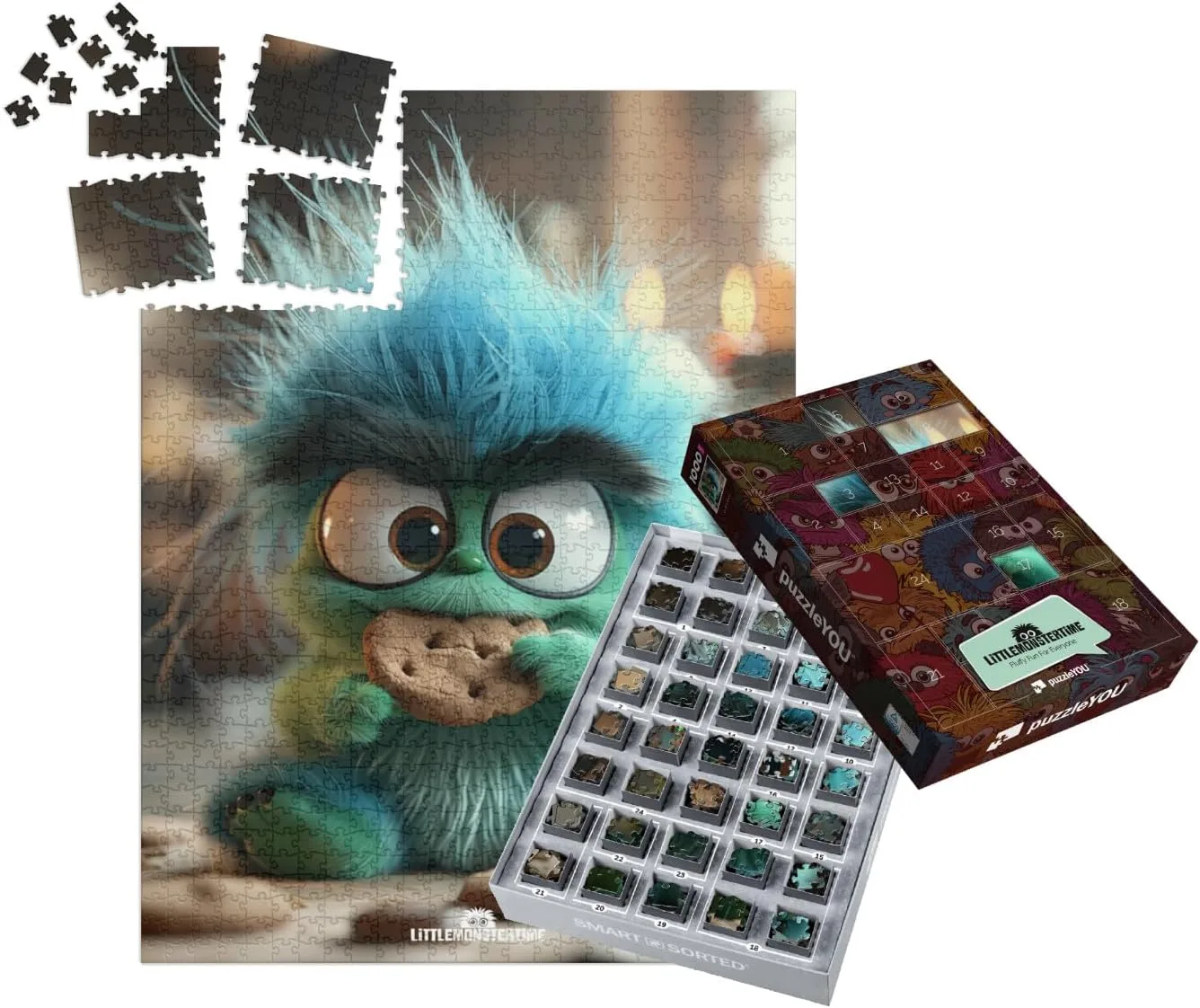 puzzleYOU: Puzzle-Adventskalender | „LITTLEMONSTERTIME: Bob“ – aus der Puzzle-Kollektion Illustrationen, Kunst & Fantasy
