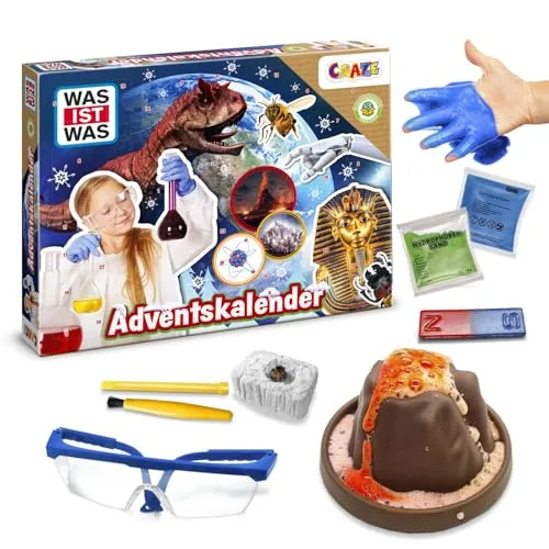 CRAZE was IST was Wissenschaft Adventskalender – Spielzeug-Adventskalender mit Experimenten für Kinder, Weihnachtskalender für Mädchen & Jungen ab 8 Jahren