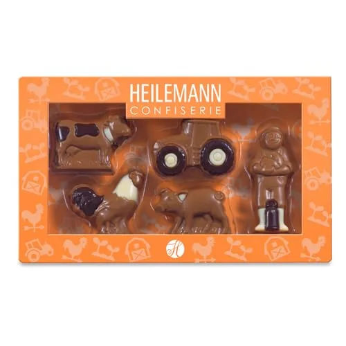 Heilemann Bauernhof Schokoladen-Figuren Geschenkpackung Vollmilch Schokolade, 100 g