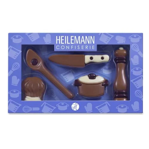 Heilemann Schoko Geschenkverpackung "Kochen" Edelvollmilch 100g