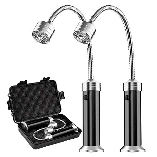 Grill Licht, Magnetische Grilllampe BBQ Licht Set Outdoor Grill Lichter BBQ Zubehör Arbeitslampe, Batteriebetrieben, 360 Grad Drehwinkel 2 Pack, Schwarz
