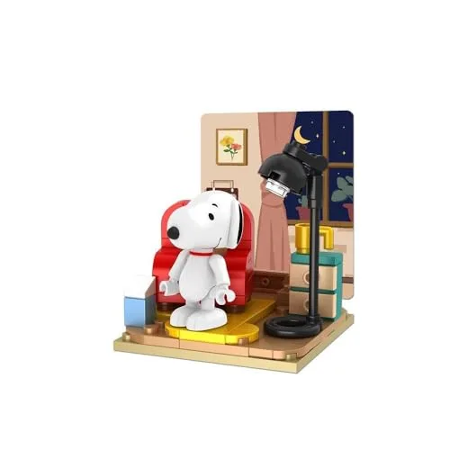 BlueBrixx Pro 107357 – Snoopy entspannt Sich zuhause aus Klemmbausteinen mit 89 Bauelementen