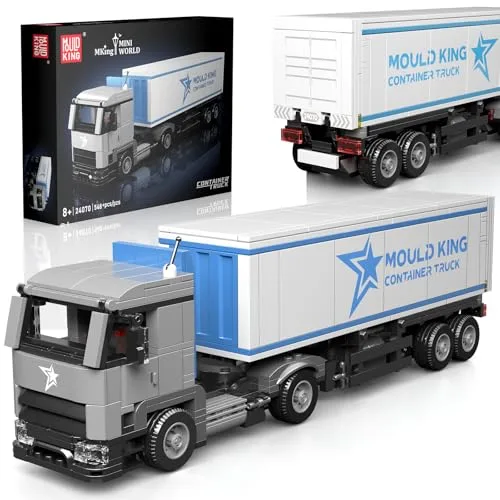 Mould King 24070 Container-LKW Modell Baustein Kit, Kreative Technik LKW Klemmbausteine Set Auto Modell Block, Geeignet für 8+ Kinder/Erwachsene/Sammler (548 Stücke)