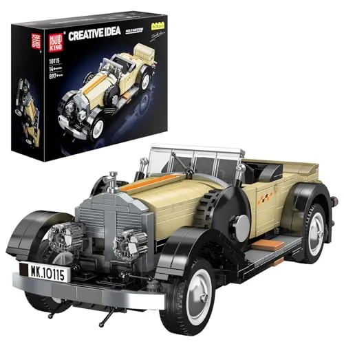 Mould King 10115 Technik Oldtimer Klemmbausteine Klassische Retro Vintage Oldtimer Sportwagen Bausteine Modellauto Sammlerauto Bausätze für Fans Erwachsene(897 Teile)