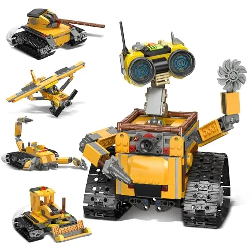 HiWEEGO Technik Roboter Bauspielzeug für Kinder - 5 in 1 Wall Robot Bausatz, 748 Teile Ingenieursroboter mit Armen Flugzeug Spielzeug Modell Geschenk Sammeln & Ausstellen für Jungen Mädchen 8–12 Jahre