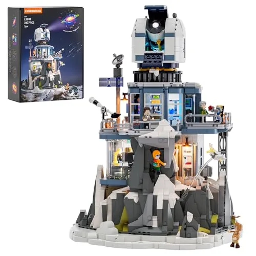 Lumibricks Alpenobservatorium-Beleuchtungsbausteine-Set mit Galaxie-Projektor, 2437-teiliges Raumdekor für Astronomie und Weltraumliebhaber