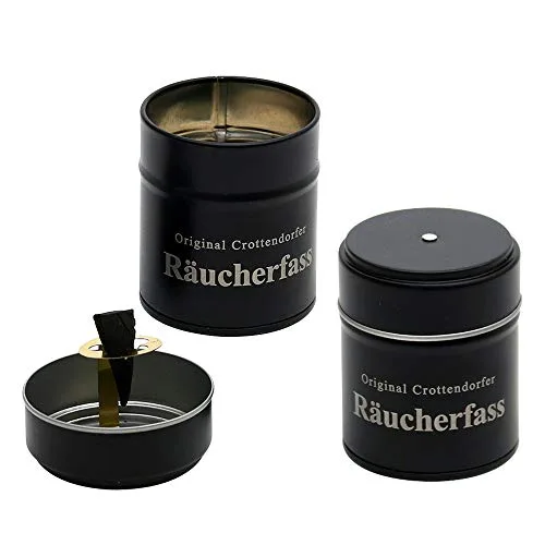 Crottendorfer Räucherfass mit Räucherkerzenhalter & 20 Räucherkerzen - Duft: Bunte Mischung - Größe der Räucherkerzen: M