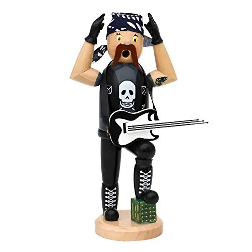 Dekohelden24 Räuchermännchen Heavy Metal Rocker, ca. 21 cm.