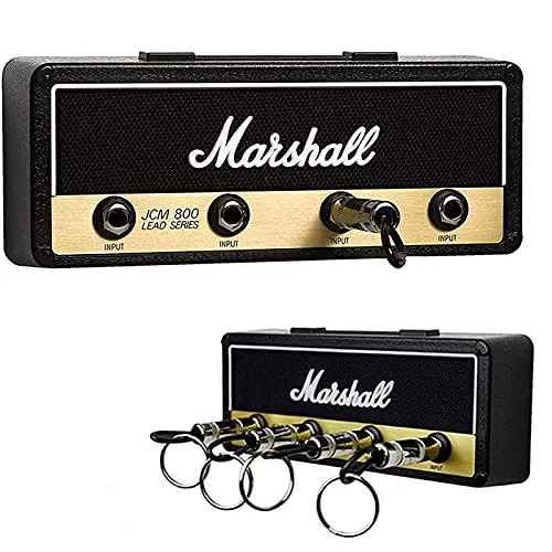 Marshall Schlüsselbrett Schlüsselhalter Wandmontage Jack R 2.0 JCM800 Gitarre Schlüsselanhänger Haken Halterung für Schlüssel Haus Befestigung mit 4 Gitarrenstecker
