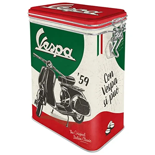 Nostalgic-Art Retro Kaffeedose, 1,3 l, Vespa – The Italian Classic – Geschenk-Idee für Roller-Fans, Original Lizenzprodukt (OLP), Werkstatt-Deko im Vintage Design, Werkstatt-Deko im Vintage Design