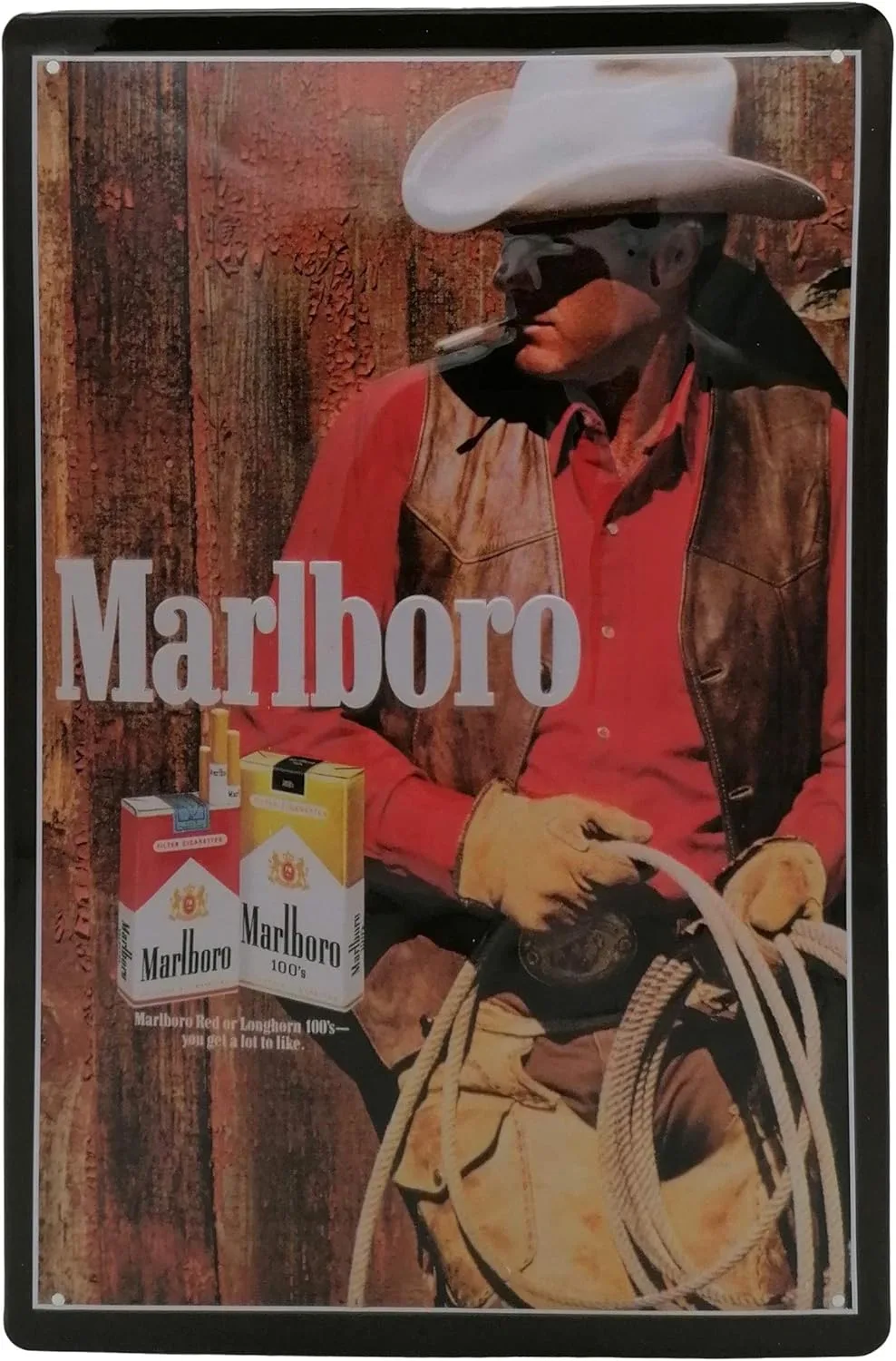 Retro Vintage US Blechschild passend für Marlboro Fans - Saloon Deko Schild, Metall-Schild geprägt, 30 x 20 cm