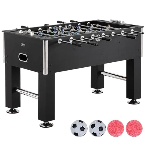 VEVOR Kickertisch – 139,7 cm Standardgröße, volle Größe für Zuhause und Spielzimmer – Fußball-Set mit 4 Bällen und 4 Getränkehaltern