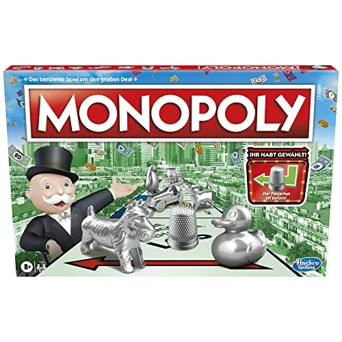 Monopoly Brettspiel, klassisches Familienspiel für Erwachsene und Kinder, 2 bis 6 Spieler, Strategiespiel geeignet ab 8 Jahren, originelle für die Familie