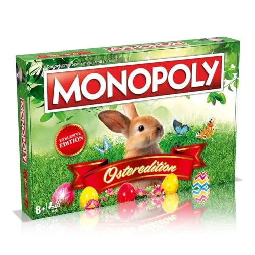 Winning Moves Monopoly Ostern Edition - Monopoly Spiel für Fans - Familienspiele Strategie Brettspiele Ostern - 2+ Spieler ab 8+ Jahren - Deutsch