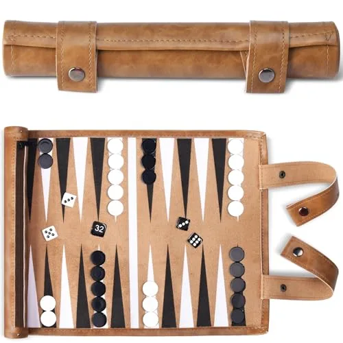 Reise Backgammon,Back Gammon - Klassisches Brettspiel für Familien,Reisen und Strategie-Liebhaber,Tragbar und langlebig (travel Edition)